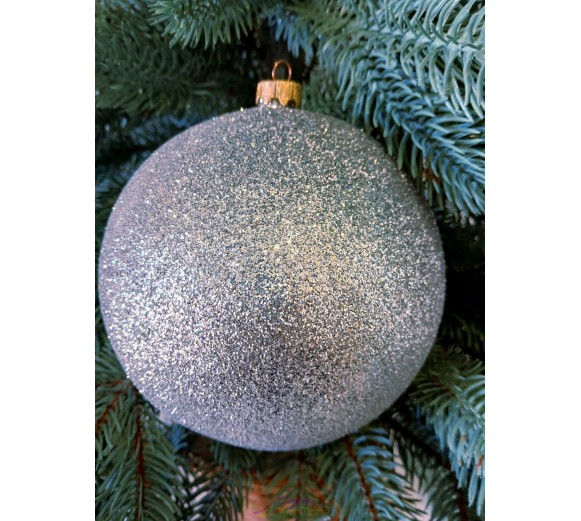 Новорічна куля "Блискітки" Ø130мм срібна